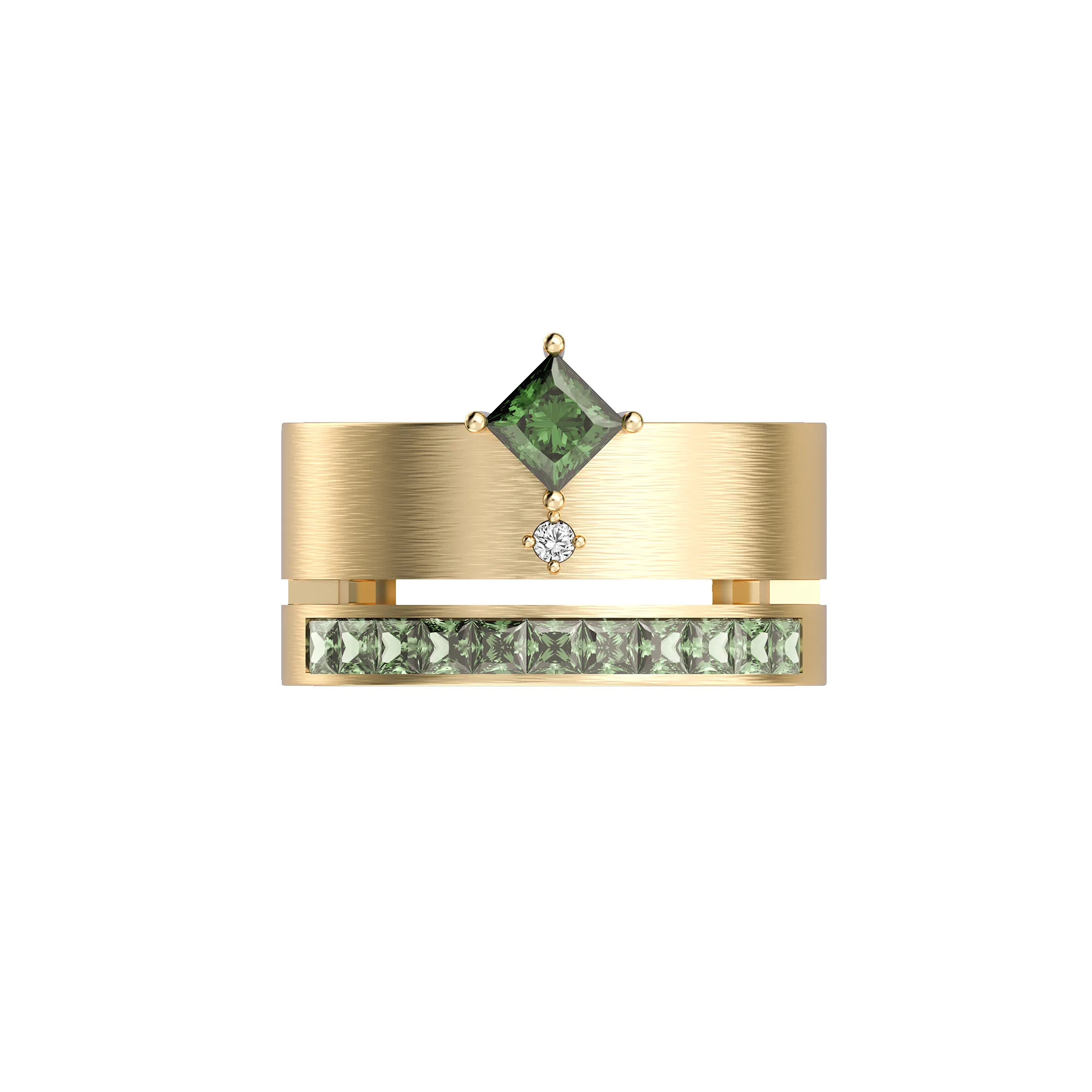 Luxe Gemstone Wide Band Ring sold by Pascal Design Official