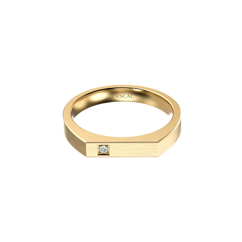 Thin Geo Diamond Signet Ring sold by Pascal Design Official
