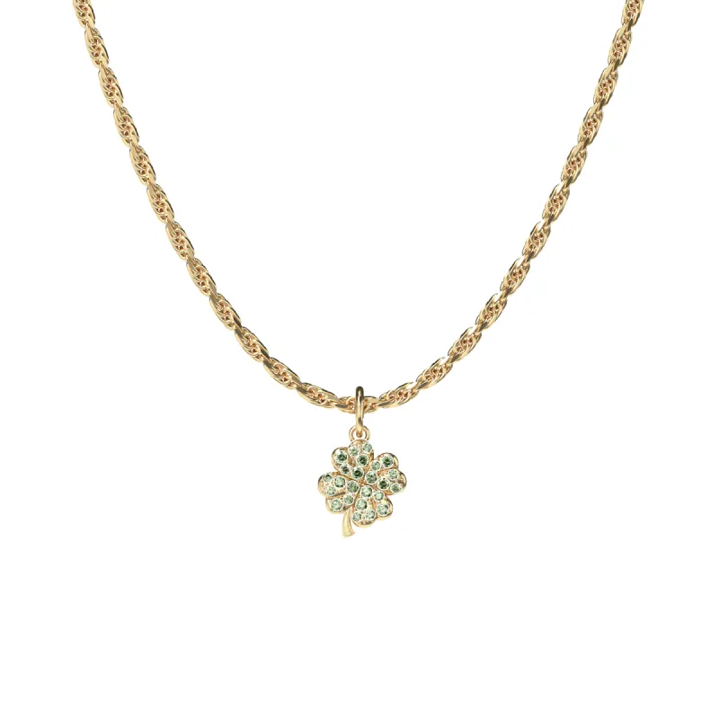 'Lucky Clover' Charm, Green Diamond Pavé, 10mm sold by Pascal Design Official