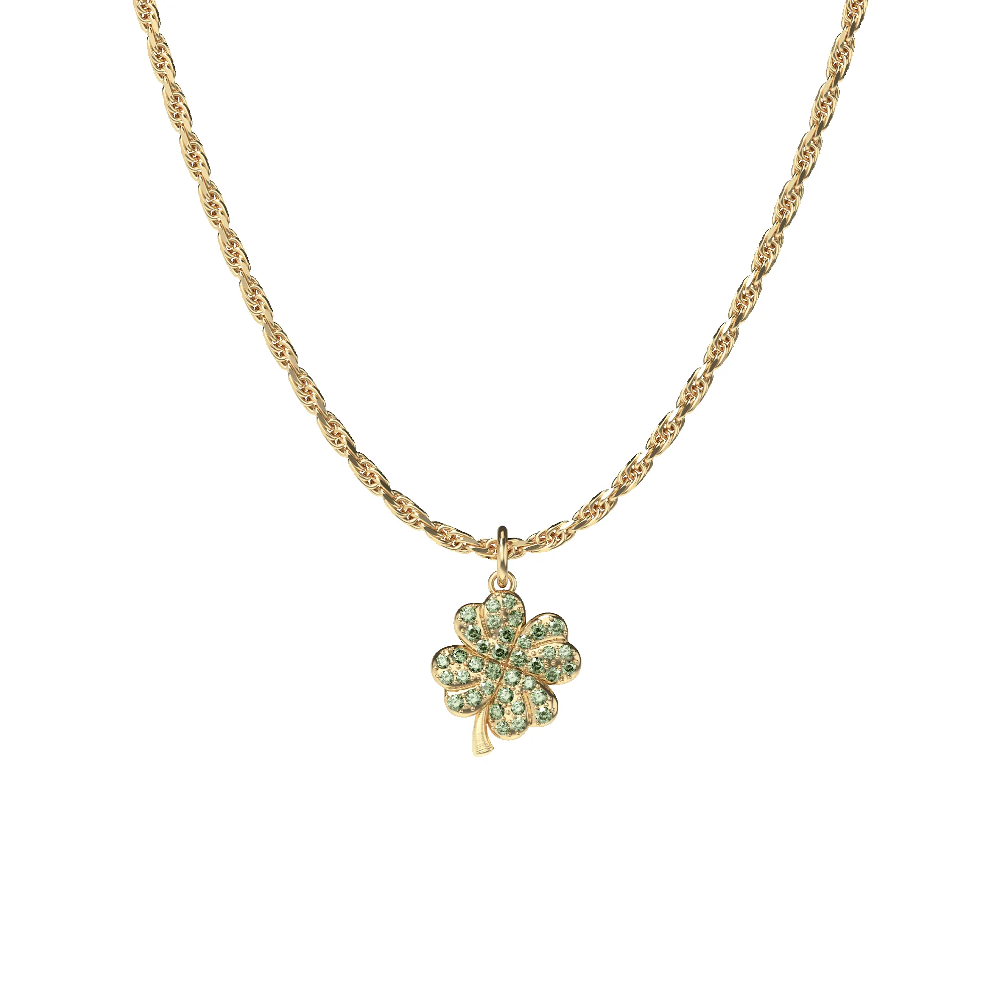 'Lucky Clover' Fancy Diamond Charm, 13mm sold by Pascal Design Official