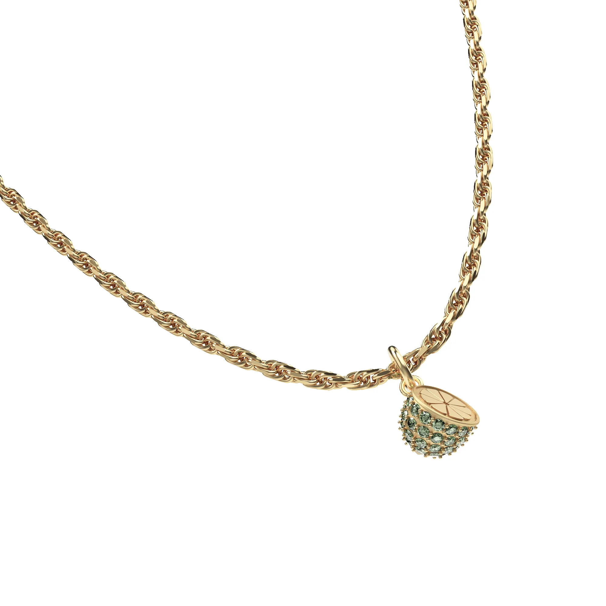 'Natural Wonder' Half Lemon Charm, Green Diamond Pavé sold by Pascal Design Official product image thumbnail 3