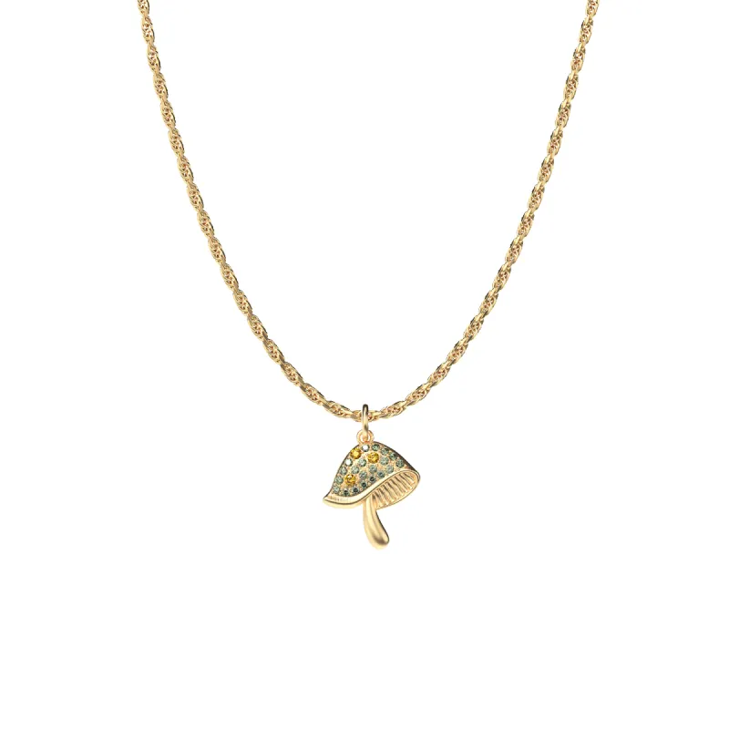 'Natural Wonder' Mushroom Charm, Green Diamond Pavé sold by Pascal Design Official