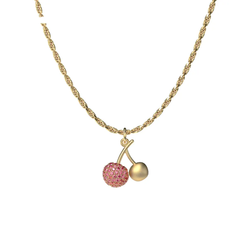 'Natural Wonder' Cherry Charm, Pink Diamond Pavé sold by Pascal Design Official