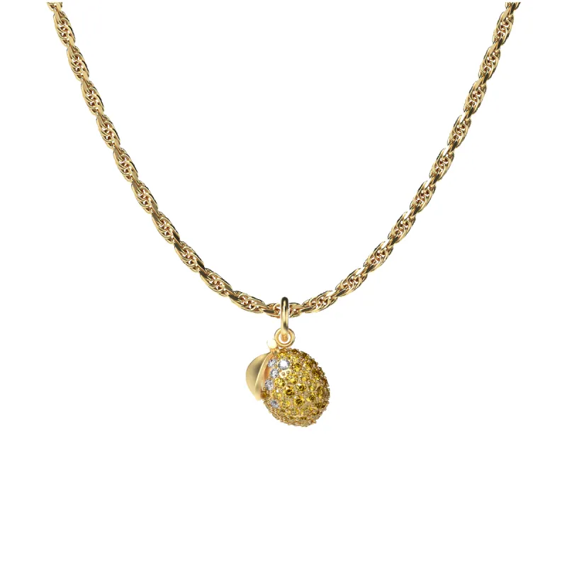 'Natural Wonder' Lemon Charm, Yellow Diamond Pavé sold by Pascal Design Official
