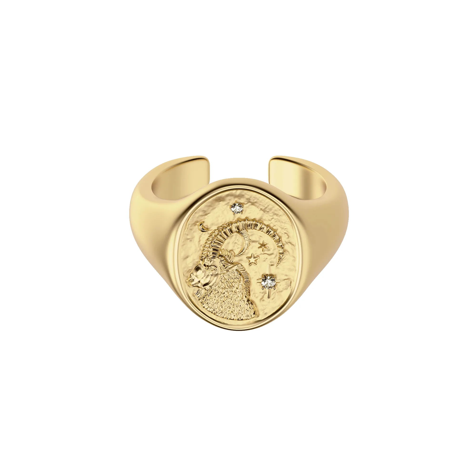 'Zodiac' Diamond Signet Ring, Capricorn sold by Pascal Design Official product image thumbnail 3