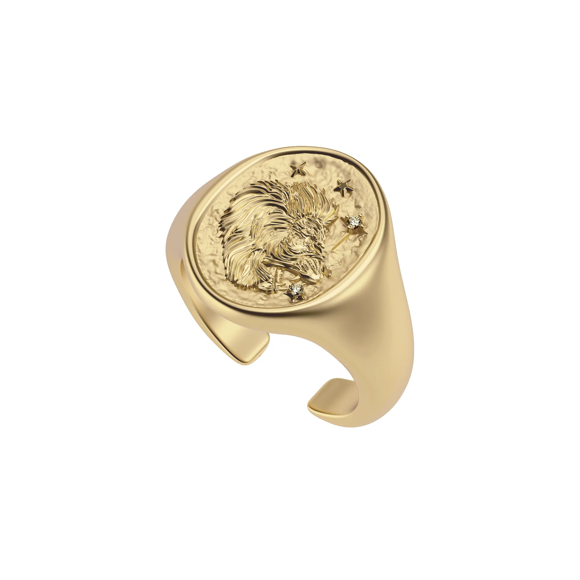 'Zodiac' Diamond Signet Ring, Leo sold by Pascal Design Official product image thumbnail 2