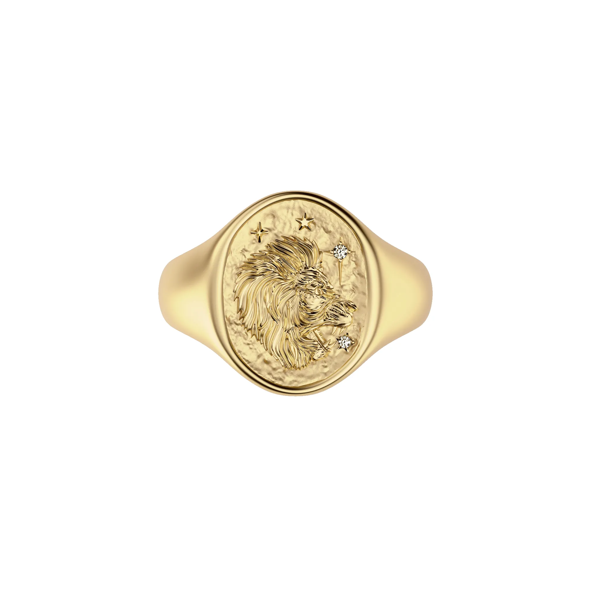 'Zodiac' Diamond Signet Ring, Leo sold by Pascal Design Official