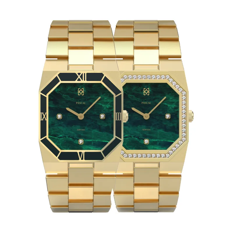 Octagonal Diamond Couple Watches sold by Pascal Design Official