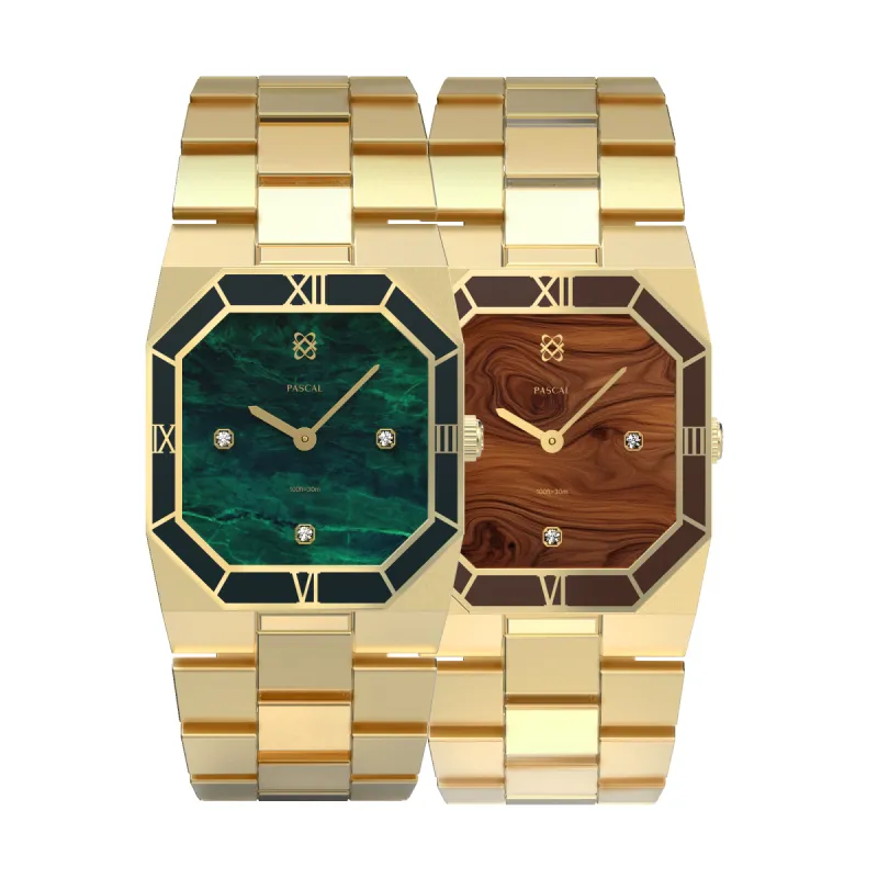 Octagonal Diamond Couple Watches sold by Pascal Design Official
