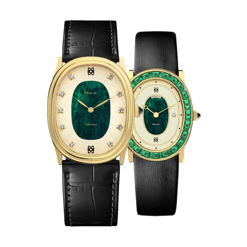 Oval Diamond Couple Watches sold by Pascal Design Official