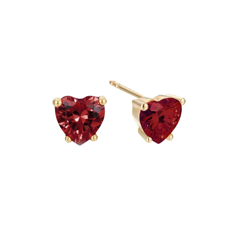 Heart Shaped Gemstone Stud Earrings sold by Pascal Design Official