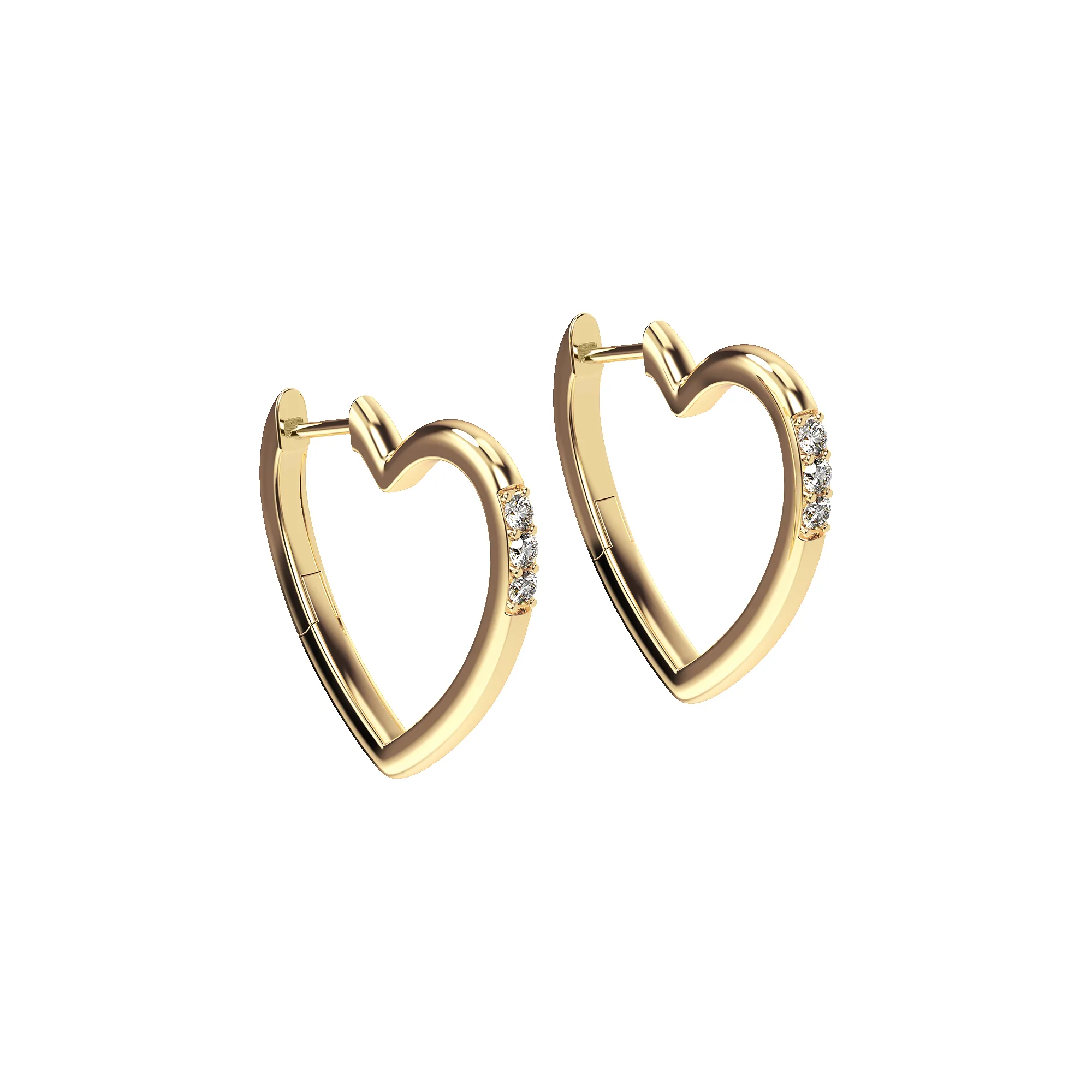 Heart Shaped Diamond Hoop Earrings sold by Pascal Design Official product image thumbnail 2