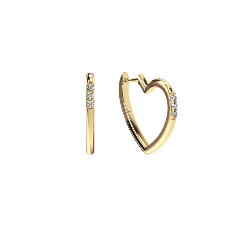 Heart Shaped Diamond Hoop Earrings sold by Pascal Design Official