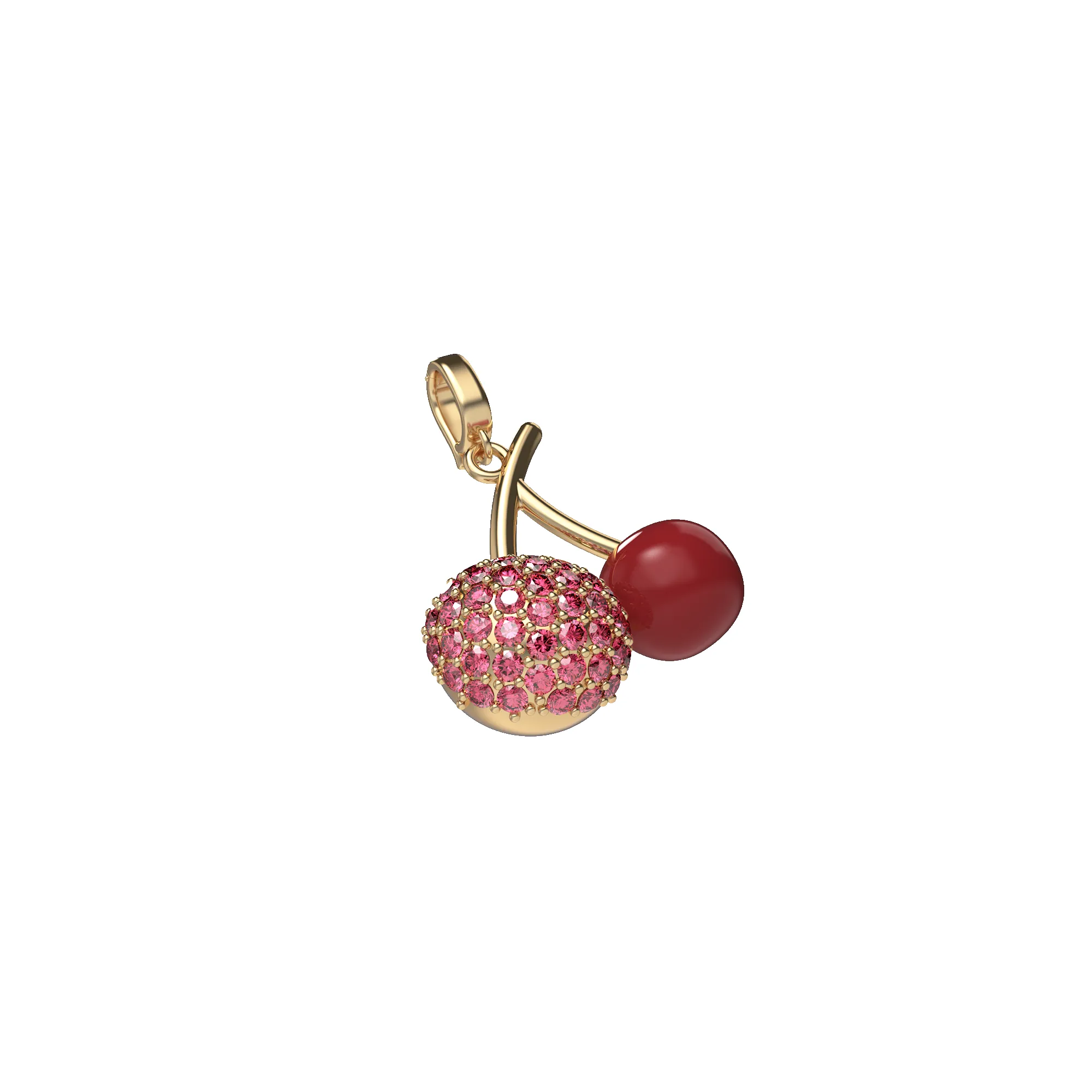 'Natural Wonder' Cherry Bag Charm, Pink Diamond Pavé sold by Pascal Design Official product image thumbnail 3