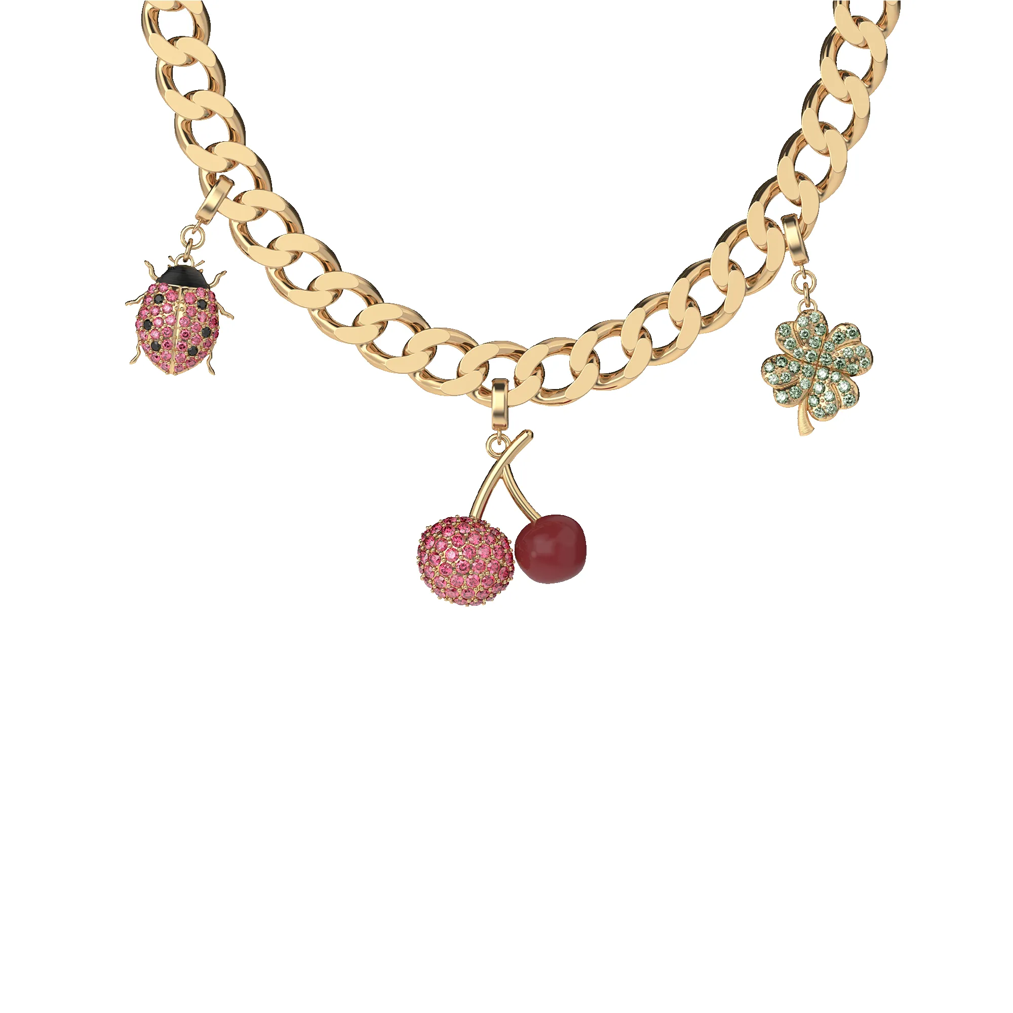 'Natural Wonder' Cherry Bag Charm, Pink Diamond Pavé sold by Pascal Design Official product image thumbnail 2