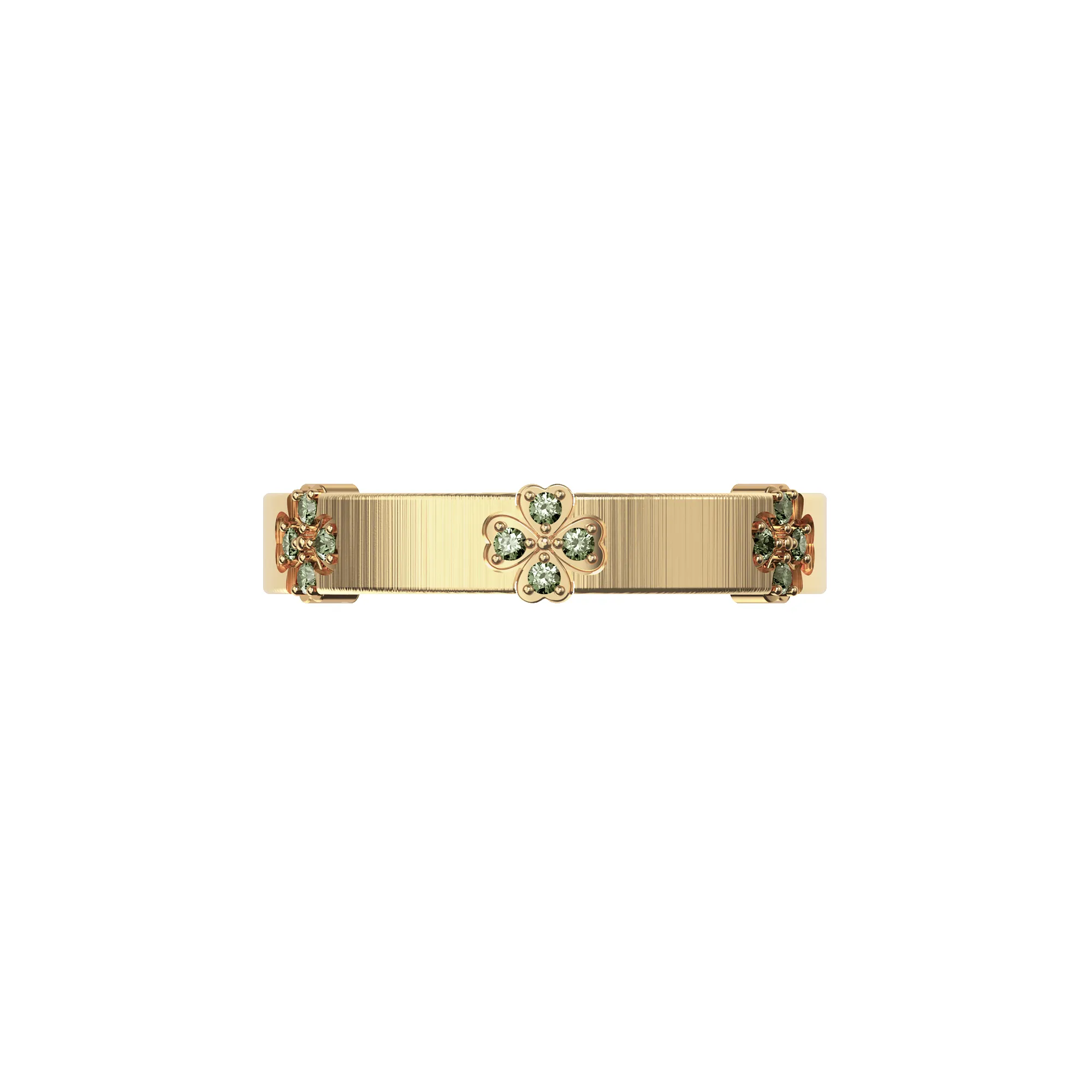 'Lucky Clover' Band Ring, Green Diamond Pavé sold by Pascal Design Official product image thumbnail 3