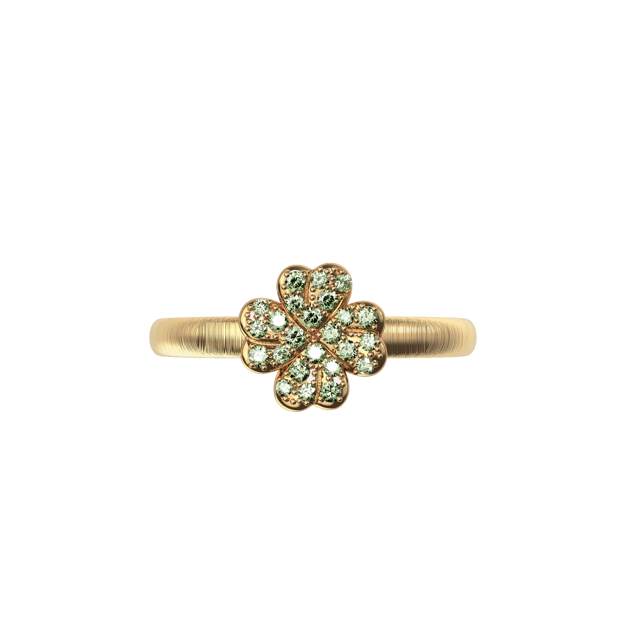 'Lucky Clover' Ring, Green Diamond Pavé, 10mm sold by Pascal Design Official product image thumbnail 3