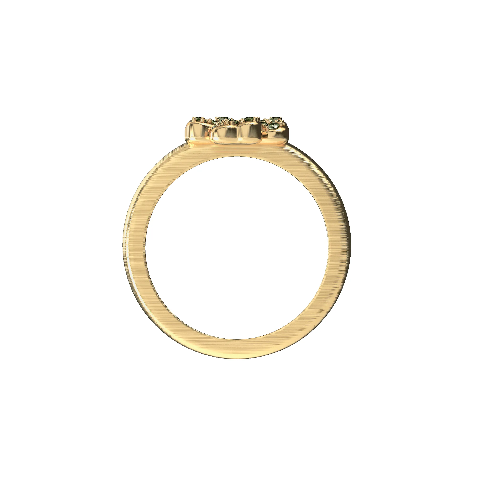 'Lucky Clover' Ring, Green Diamond Pavé, 10mm sold by Pascal Design Official product image thumbnail 4