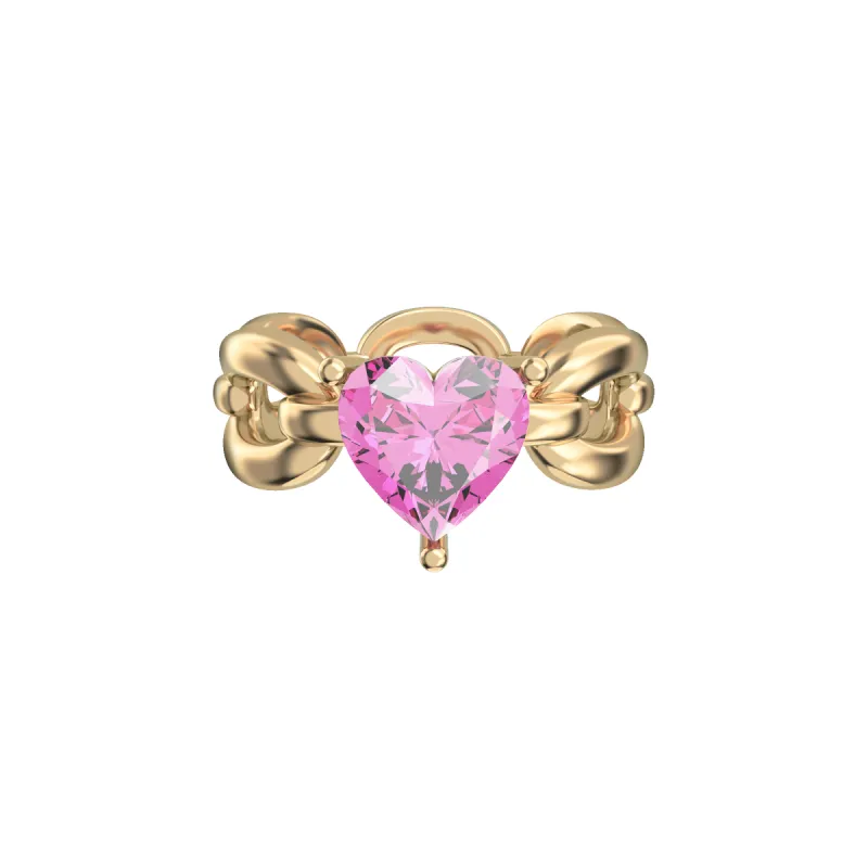 Heart Gemstone Promise Chain Ring sold by Pascal Design Official