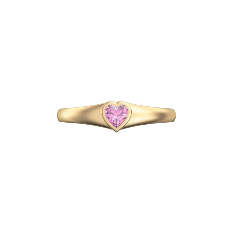Heart Gemstone Promise Signet Ring sold by Pascal Design Official