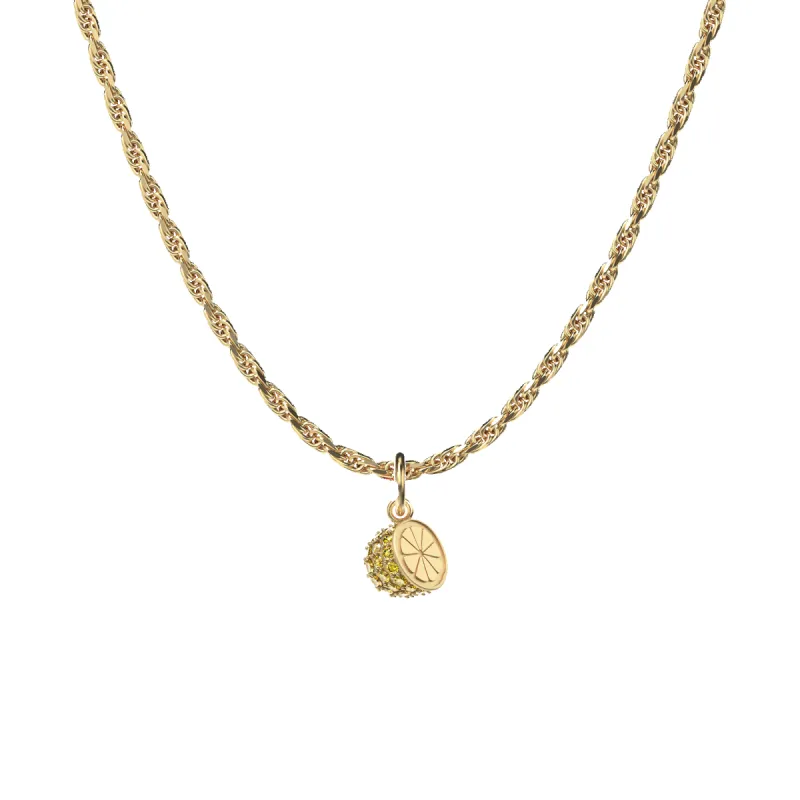 'Natural Wonder' Half Lemon Charm, Yellow Diamond Pavé sold by Pascal Design Official