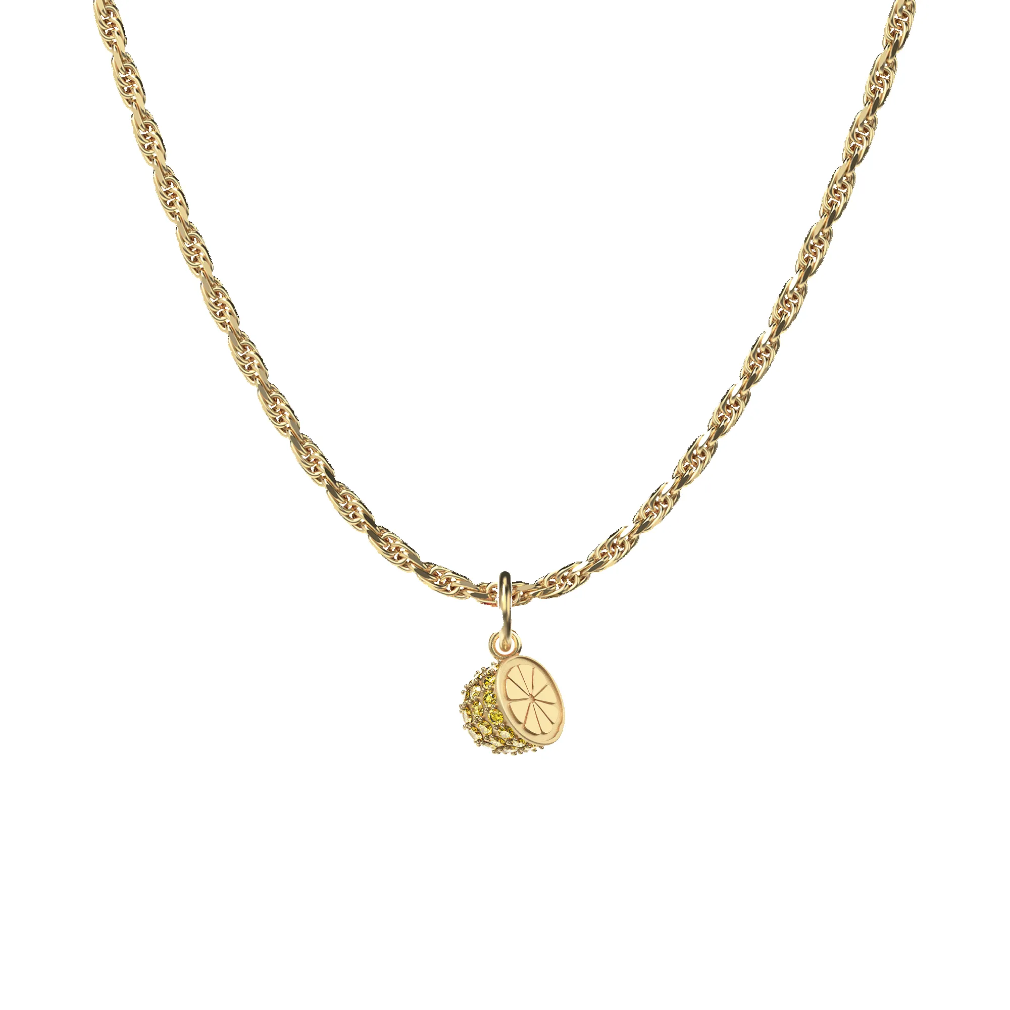 'Natural Wonder' Half Lemon Charm, Yellow Diamond Pavé sold by Pascal Design Official