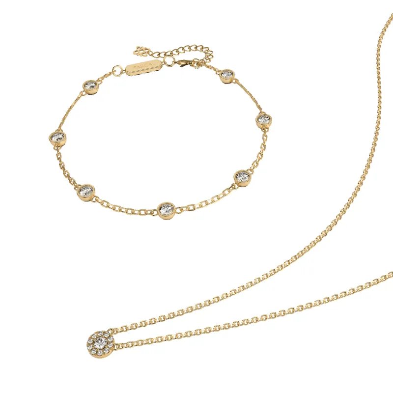 Diamond Necklace and Bezel Bracelet Set sold by Pascal Design Official