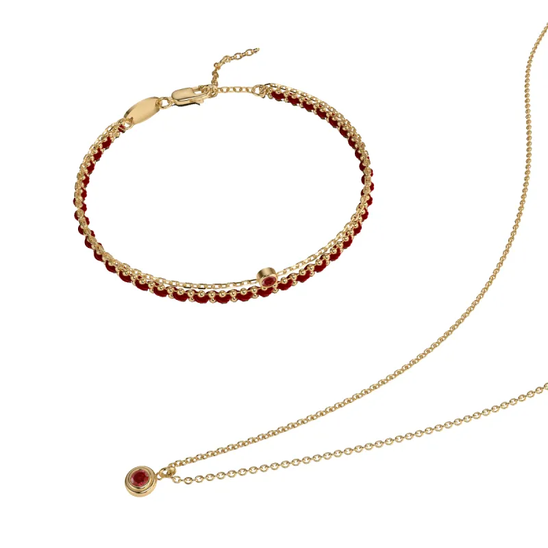 Gemstone Necklace and Double Bracelet Set sold by Pascal Design Official