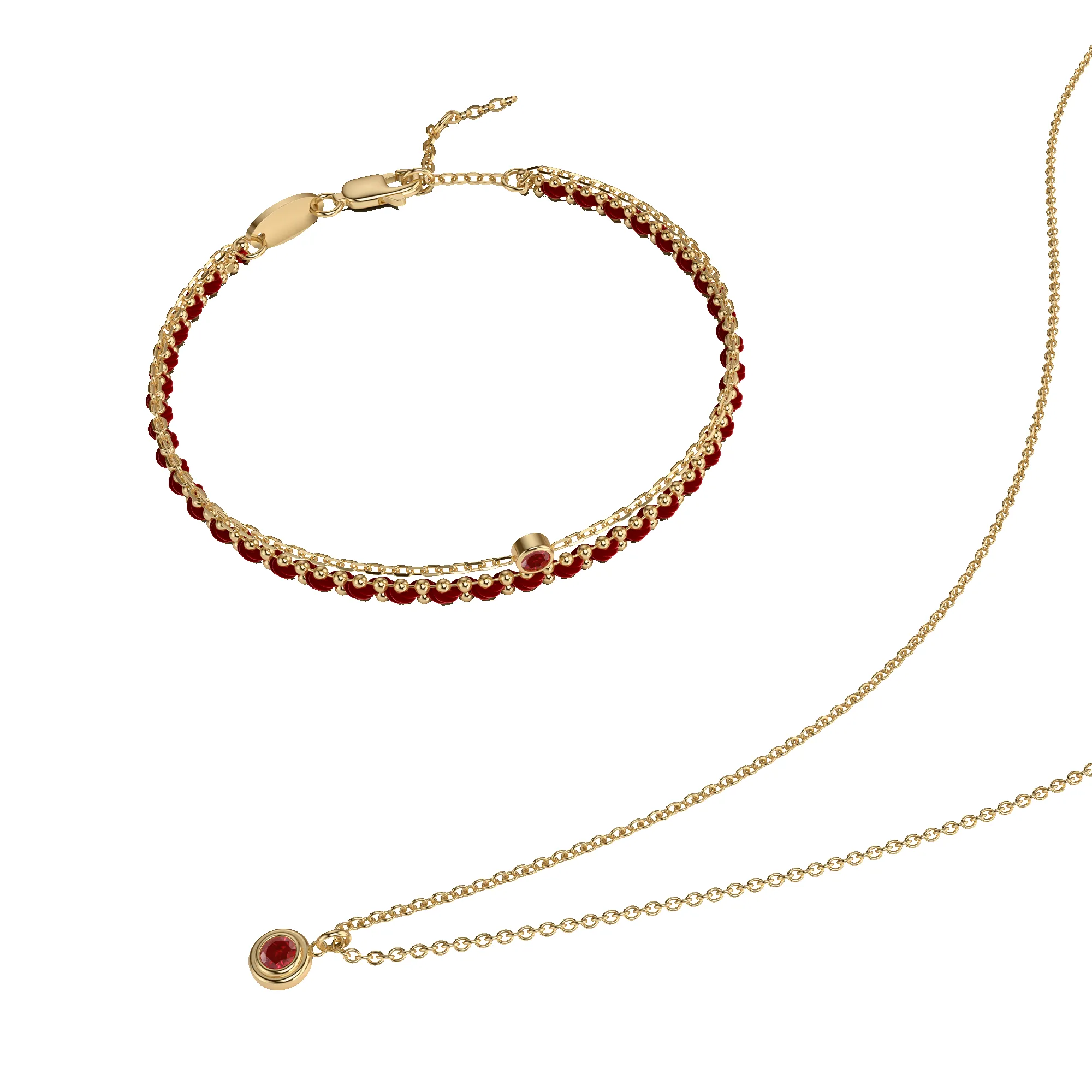 Gemstone Necklace and Double Bracelet Set sold by Pascal Design Official