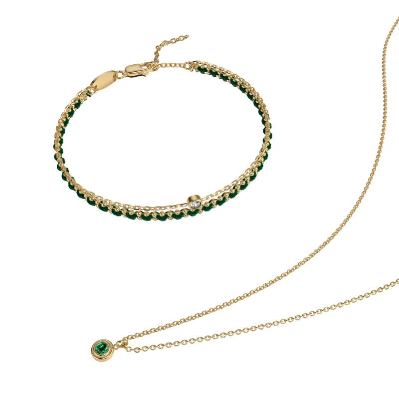 Gemstone Necklace and Double Bracelet Set sold by Pascal Design Official