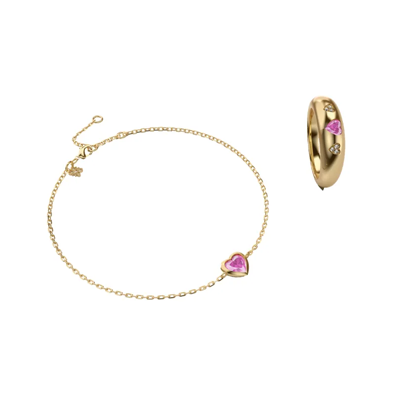Heart Bracelet and Promise Ring Set sold by Pascal Design Official