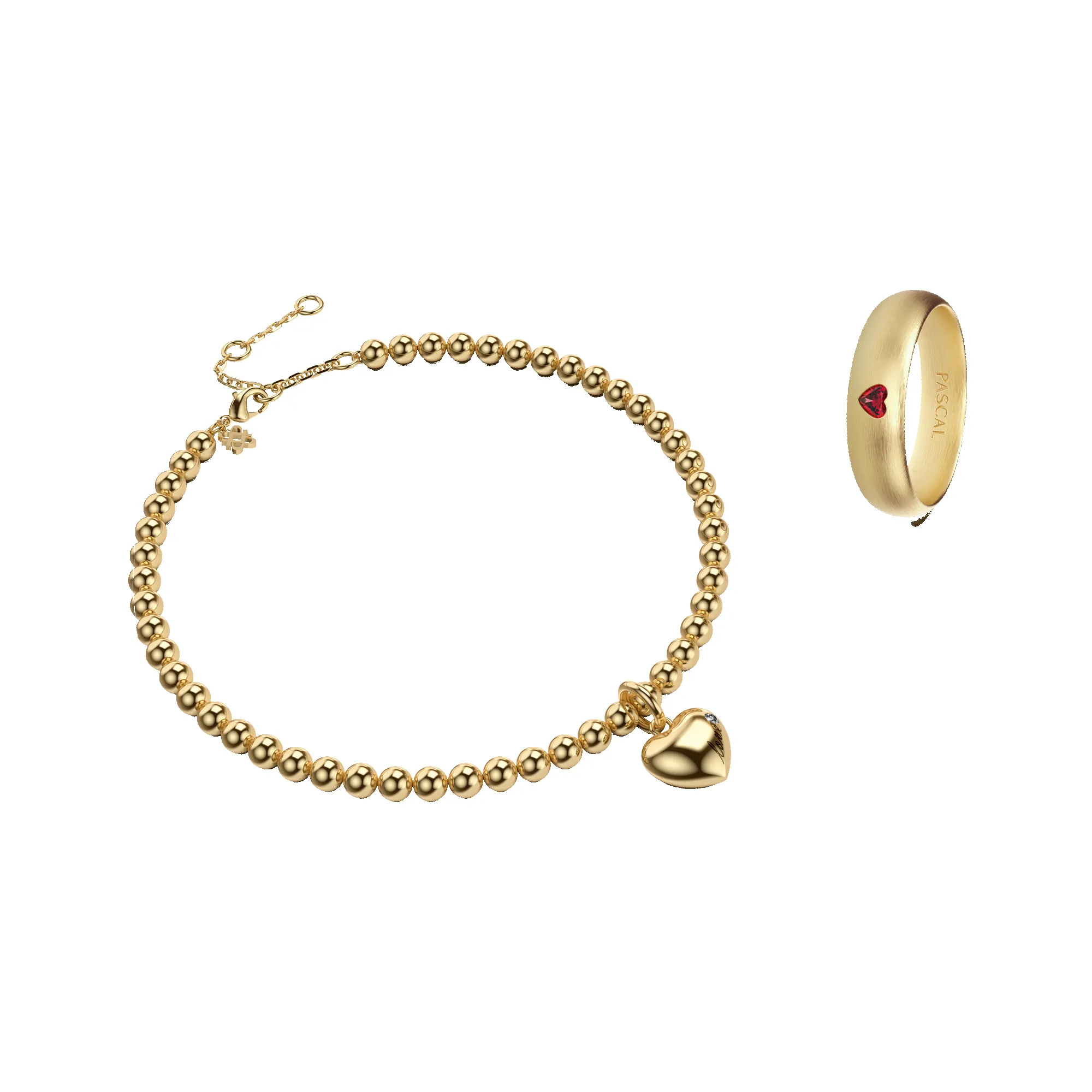 Diamond Bracelet and Heart Ring Set sold by Pascal Design Official
