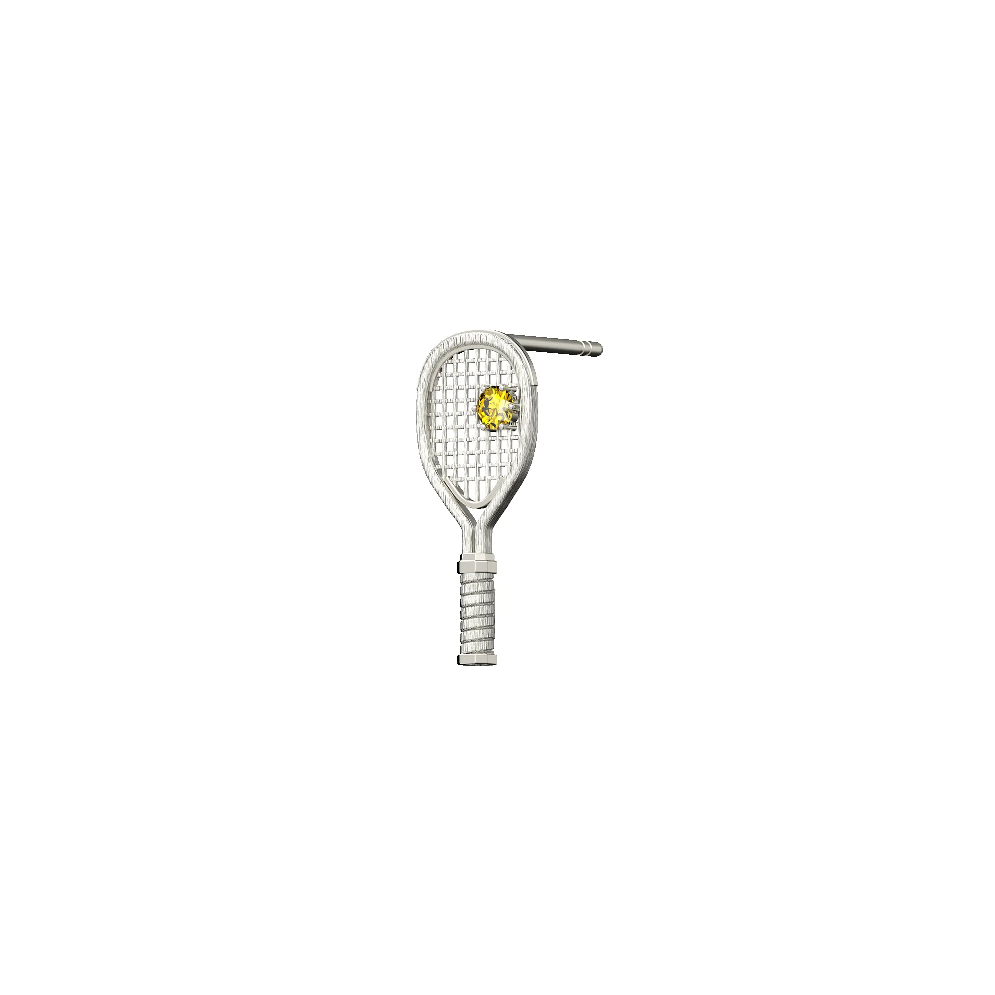 'The Tennis' Racket Stud Earring, Yellow Diamond sold by Pascal Design Official product image thumbnail 4