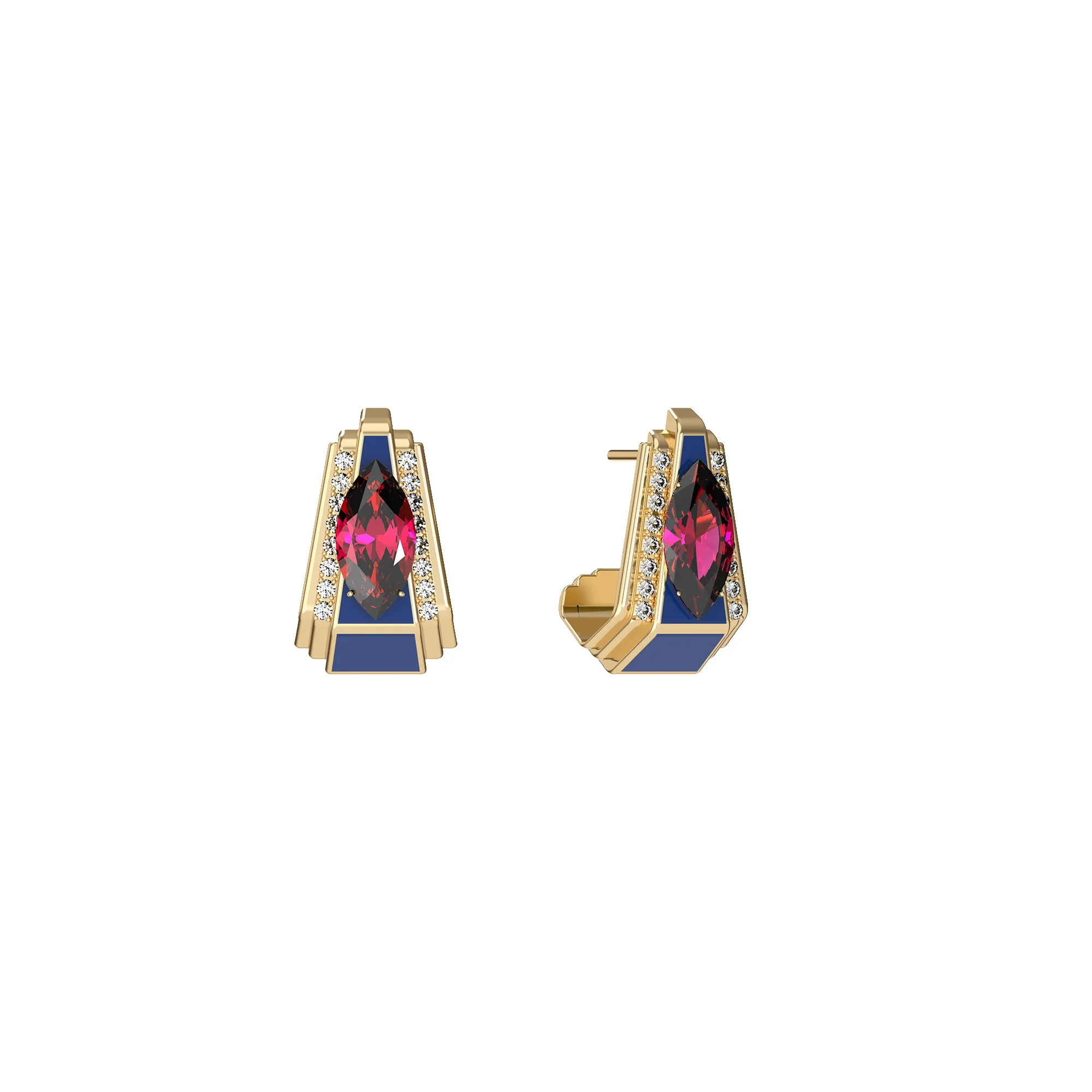 Marquise Gemstone Diamond Earrings sold by Pascal Design Official
