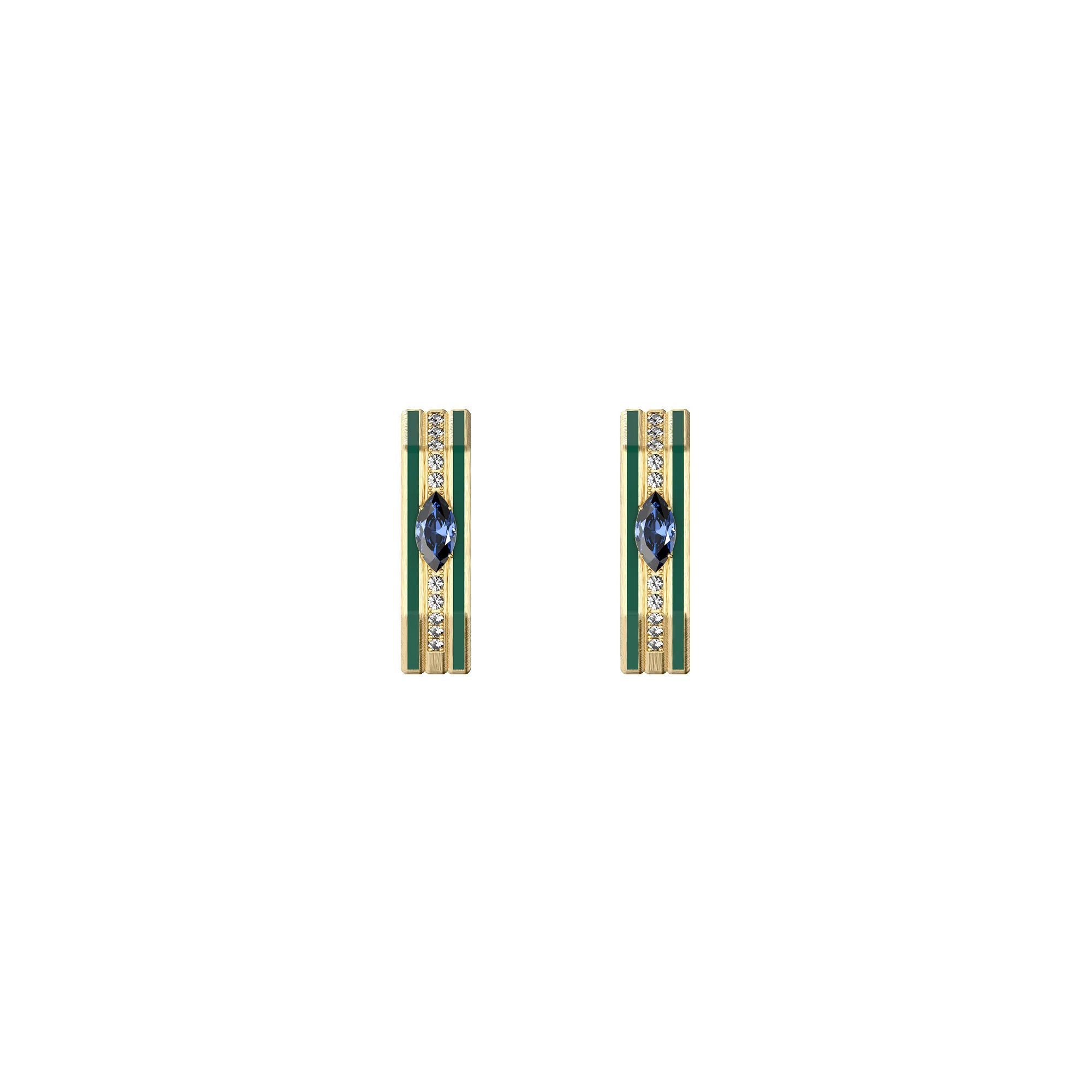 Marquise Gemstone Diamond Hoop Earrings sold by Pascal Design Official product image thumbnail 2