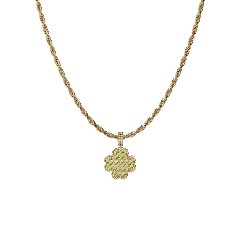 'Lucky Clover' Charm, Green Diamond Pyramid Setting, 12mm sold by Pascal Design Official