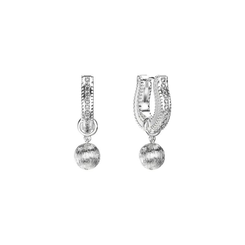 'The Polo' Hoop Earrings, White Diamond sold by Pascal Design Official