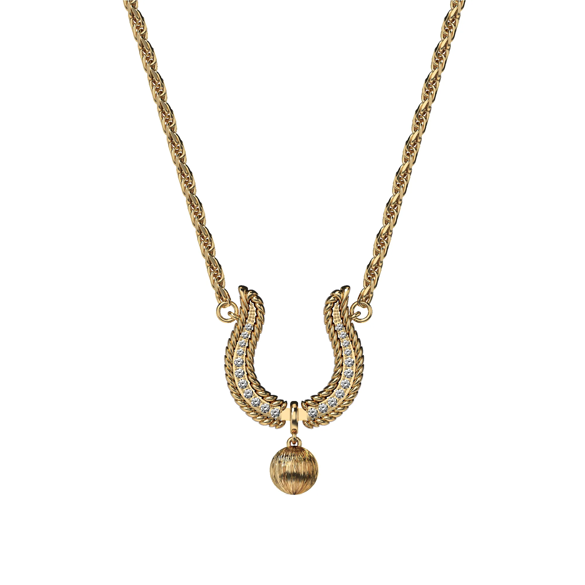 'The Polo' Necklace, White Diamond sold by Pascal Design Official