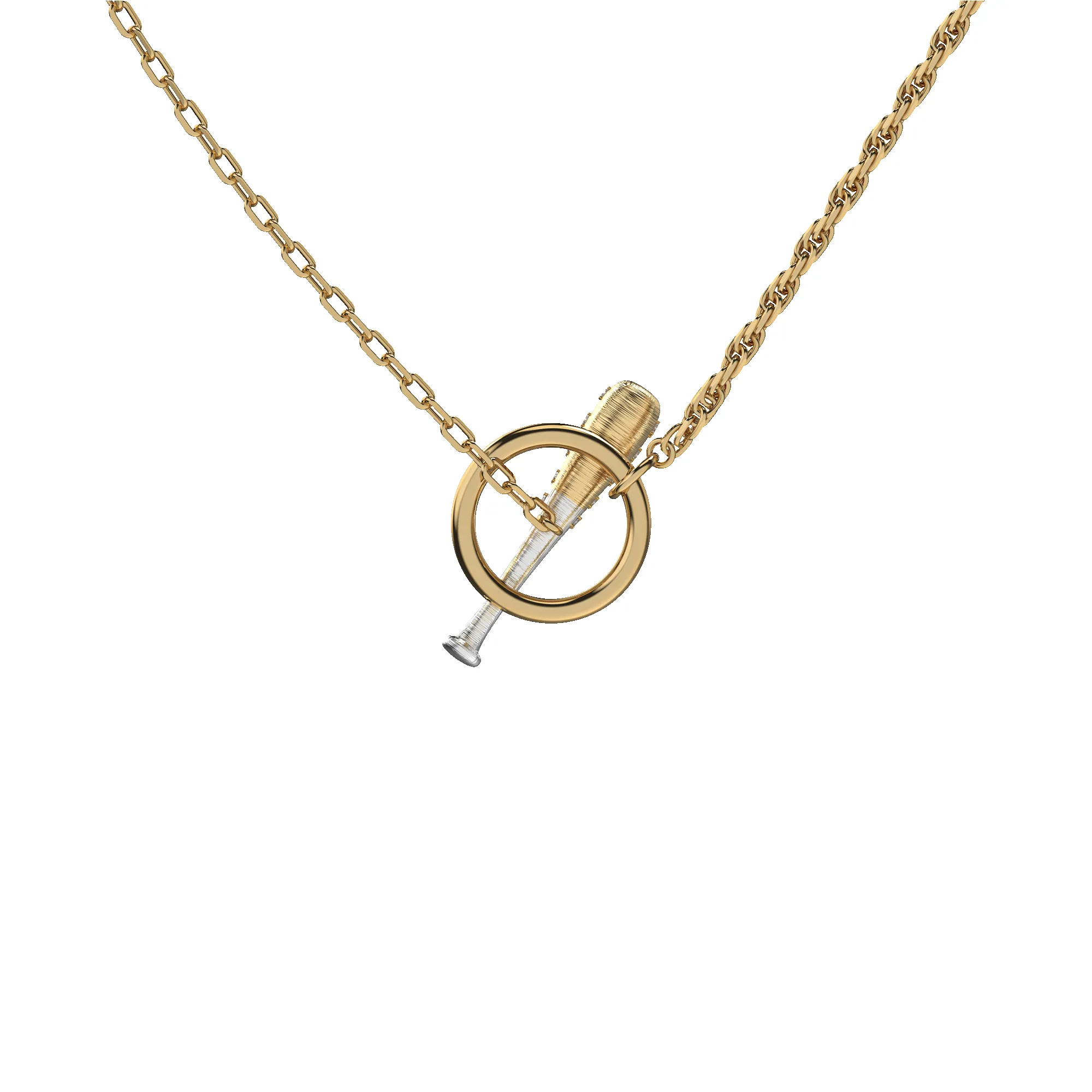 'The Baseball' Double Tone Necklace, Yellow Diamond sold by Pascal Design Official product image thumbnail 3