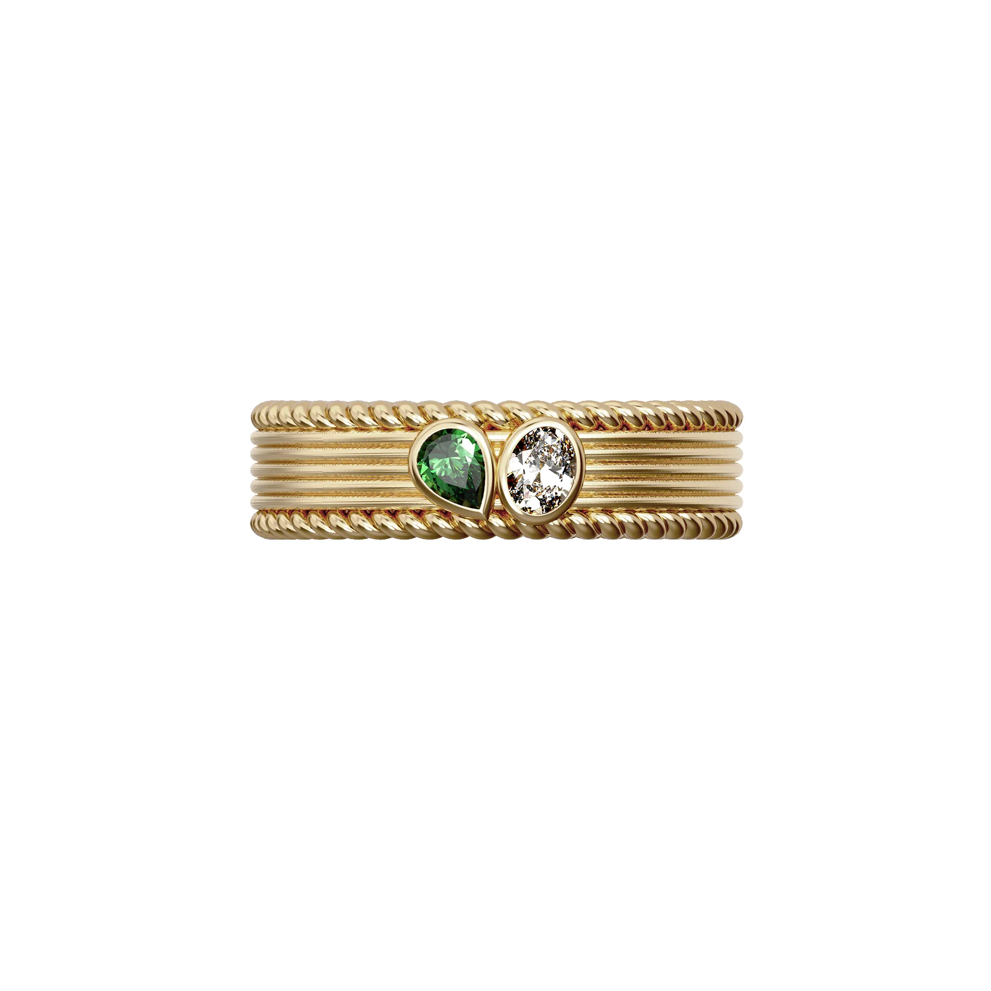 Toi Et Moi Diamond Gemstone Band Ring sold by Pascal Design Official product image thumbnail 3