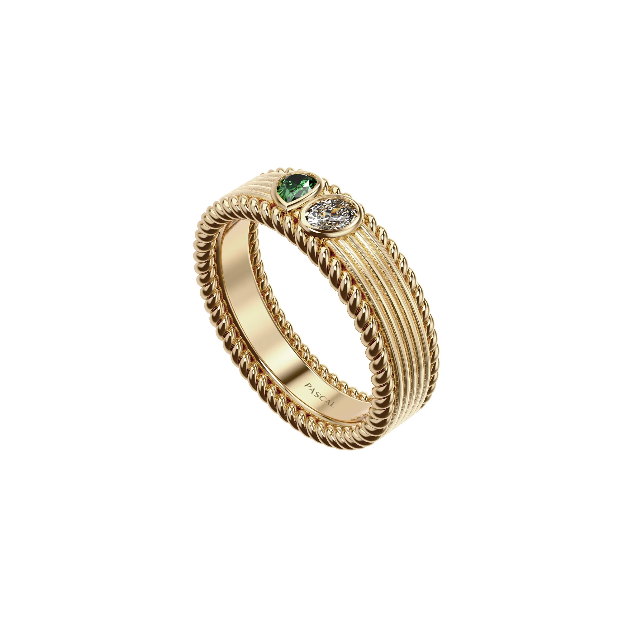 Toi Et Moi Diamond Gemstone Band Ring sold by Pascal Design Official product image thumbnail 2