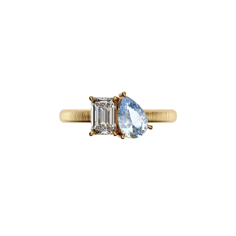 Toi Et Moi Diamond Gemstone Ring sold by Pascal Design Official