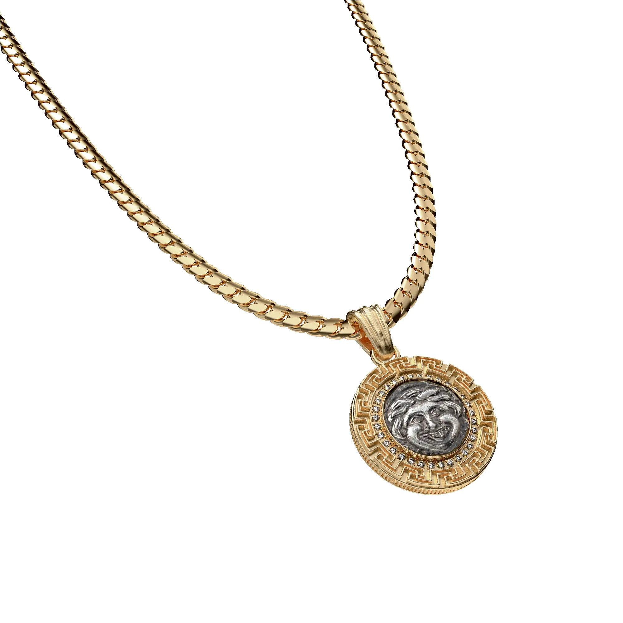 Gorgon Coin Pendant, White Diamond sold by Pascal Design Official product image thumbnail 2