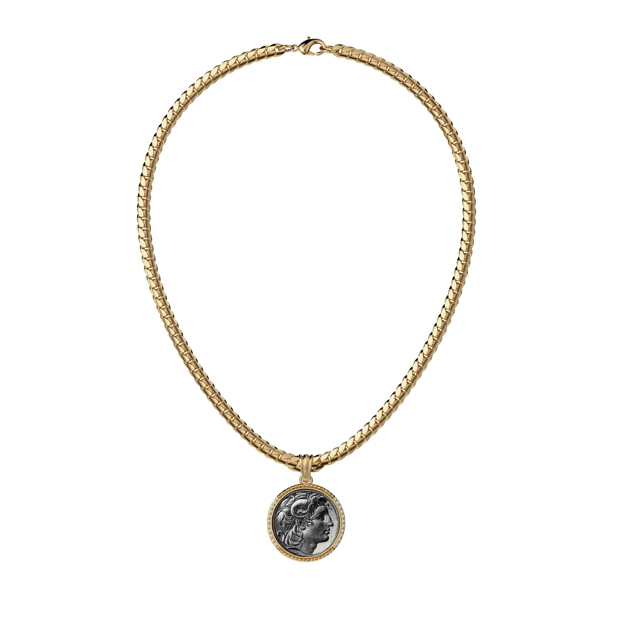 Alexander the great Coin Pendant, White Diamond sold by Pascal Design Official product image thumbnail 4