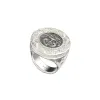 Gorgon Coin Signet Ring, White Diamond sold by Pascal Design Official