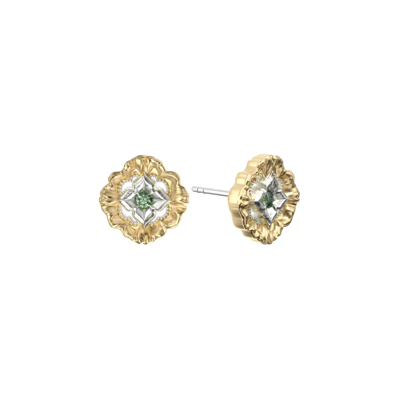 Baroque Diamond Earrings, Green Diamond sold by Pascal Design Official