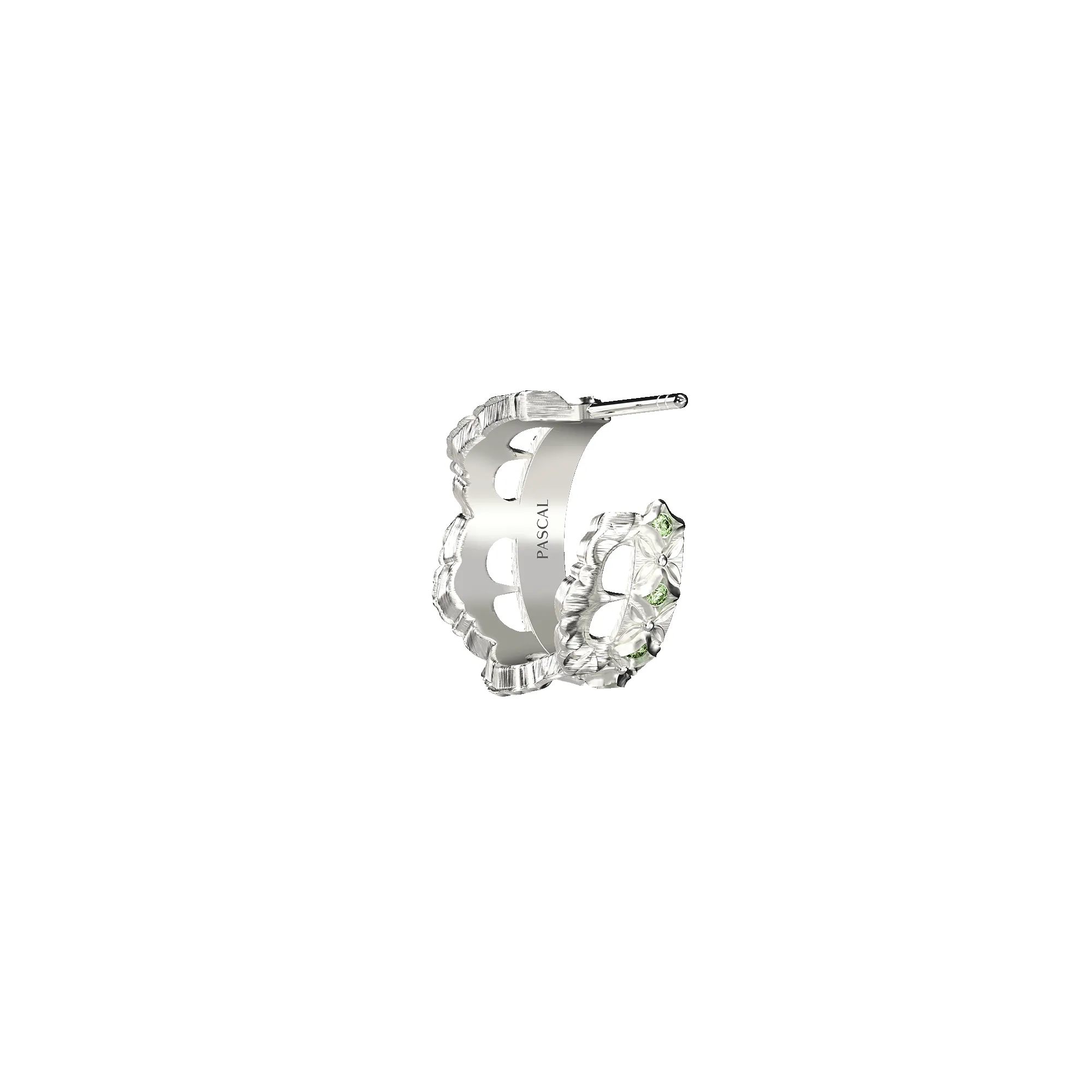 Baroque Crown Diamond Hoop Earrings, Green Diamond sold by Pascal Design Official product image thumbnail 3