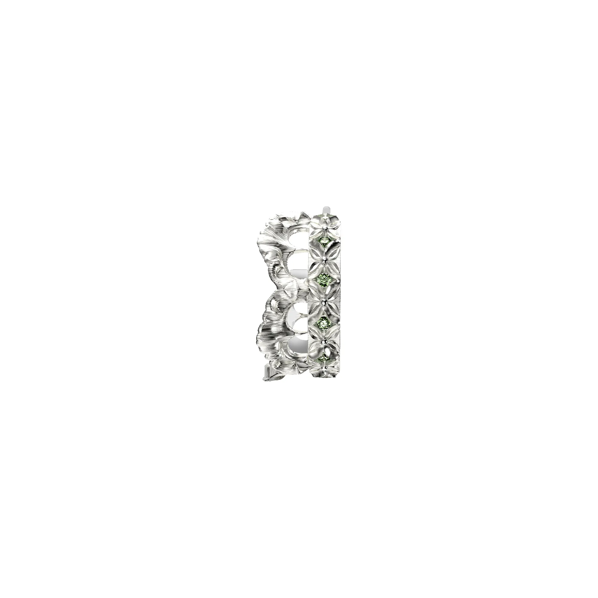 Baroque Crown Diamond Hoop Earrings, Green Diamond sold by Pascal Design Official product image thumbnail 4