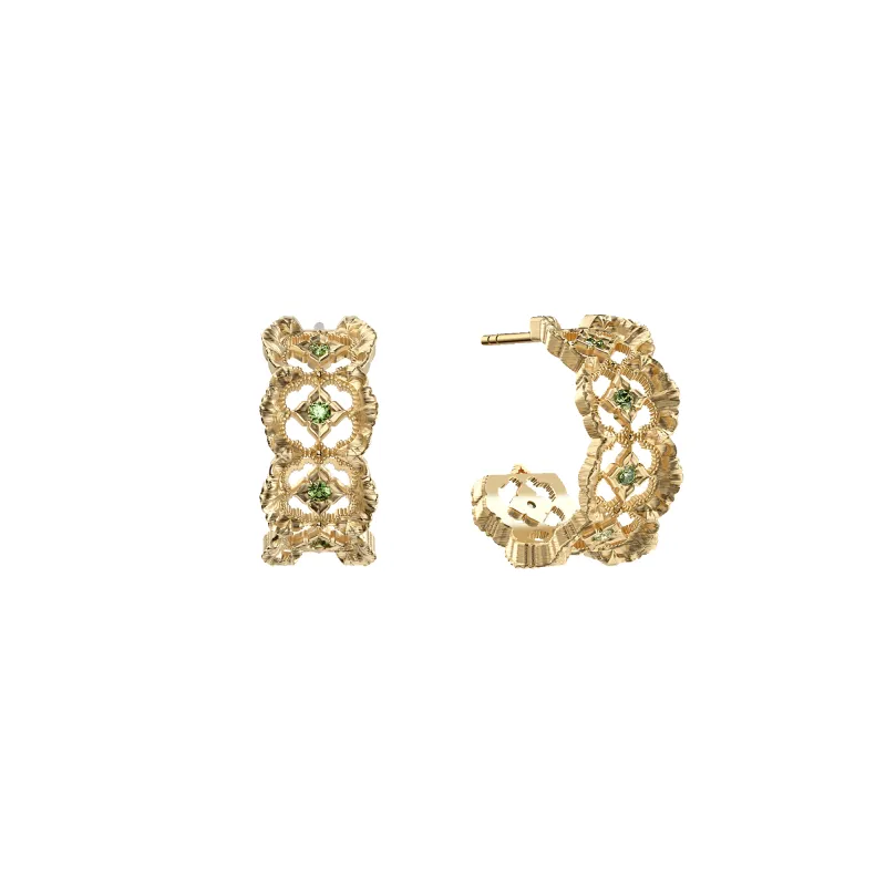 Baroque Diamond Hoop Earrings, Green Diamond sold by Pascal Design Official