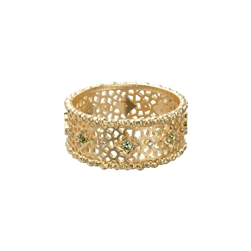 Baroque Diamond Lace Ring, Green Diamond sold by Pascal Design Official